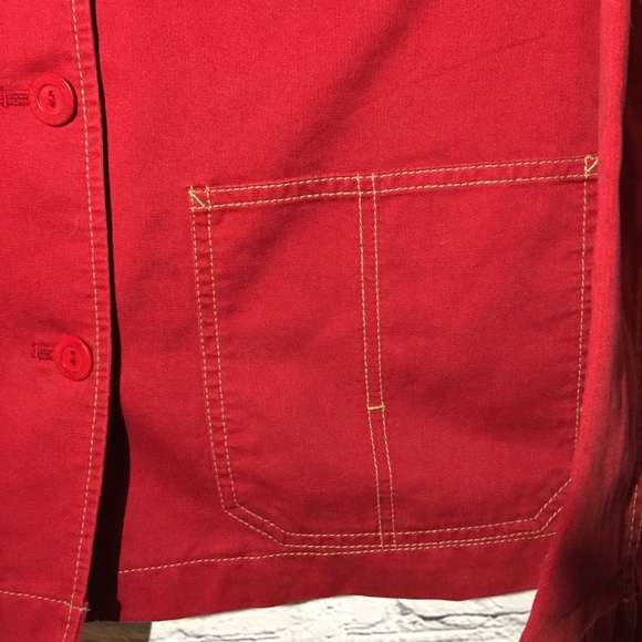 Eddie Bauer 100% cotton red jacket Sz M - Picture 2 of 8